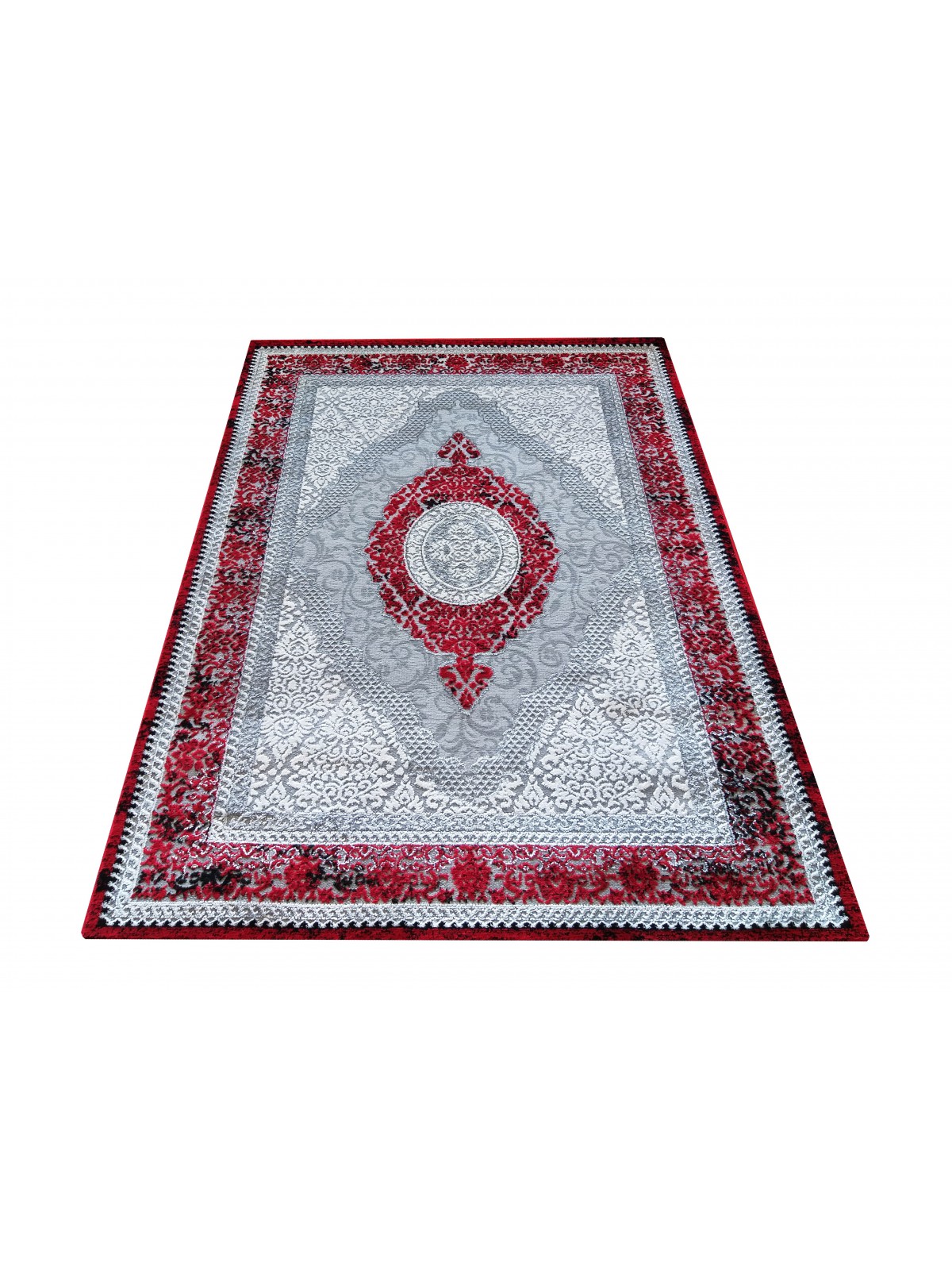 Dywan Ekskluzywny Angora 01 - Szaro-Czerwony