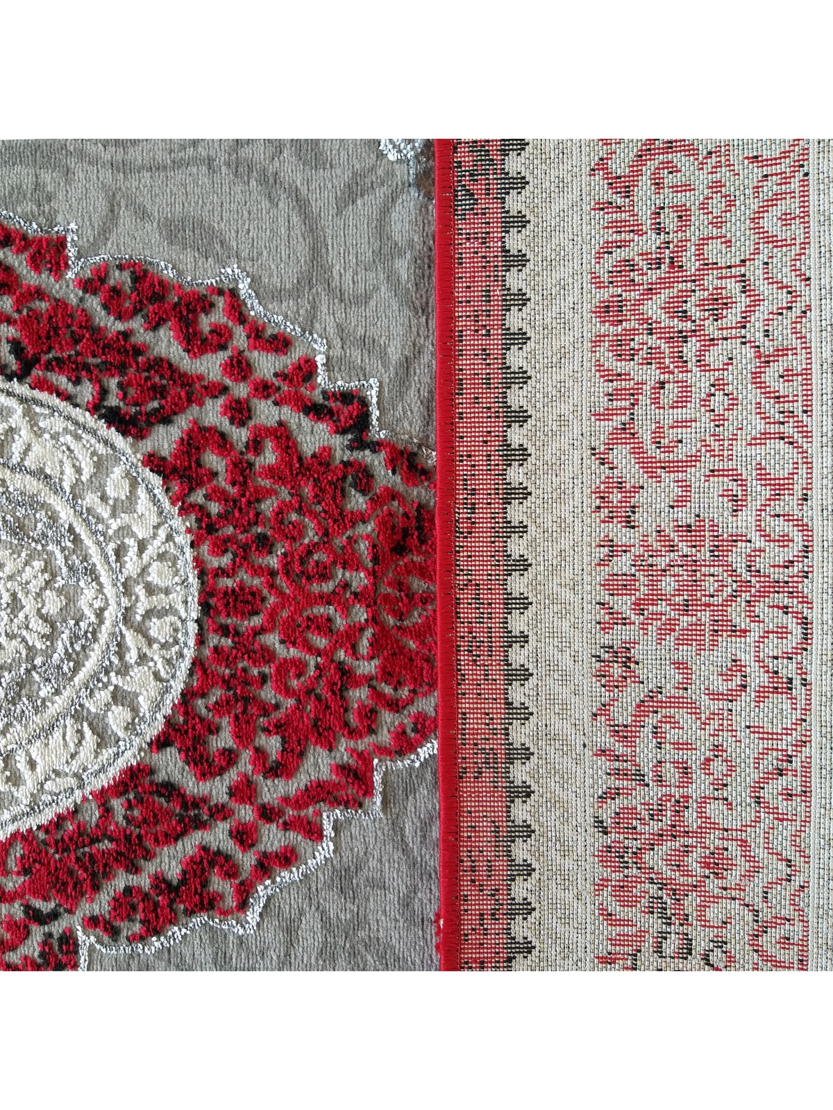 Dywan Ekskluzywny Angora 01 - Szaro-Czerwony