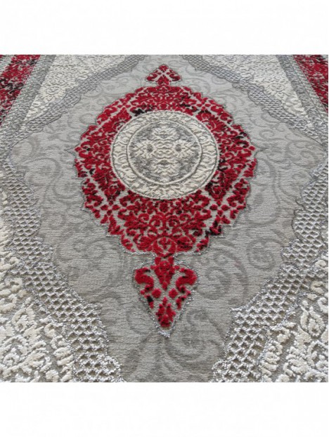 Dywan Ekskluzywny Angora 01 - Szaro-Czerwony