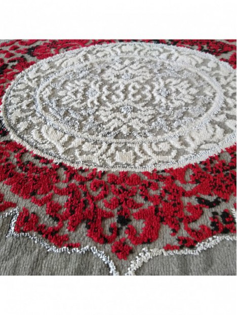Dywan Ekskluzywny Angora 01 - Szaro-Czerwony
