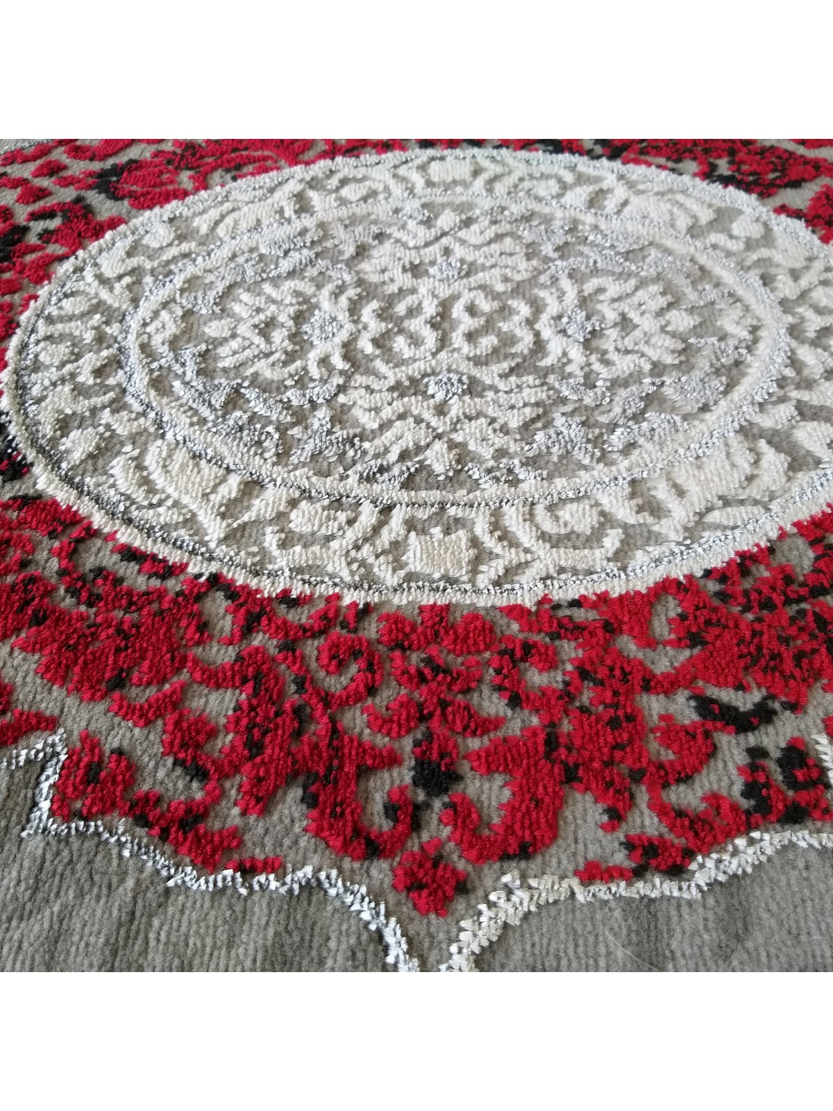 Dywan Ekskluzywny Angora 01 - Szaro-Czerwony