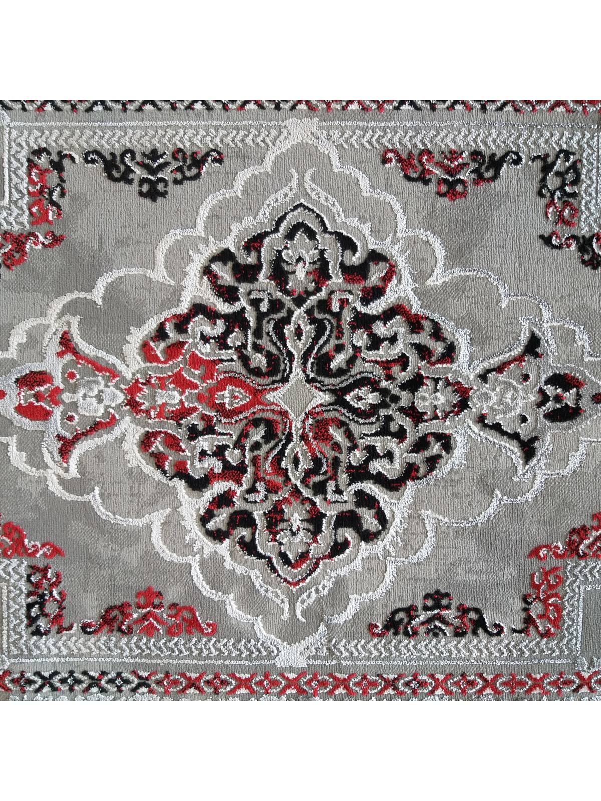 Dywan Ekskluzywny Angora 02 - Szaro-Czerwony
